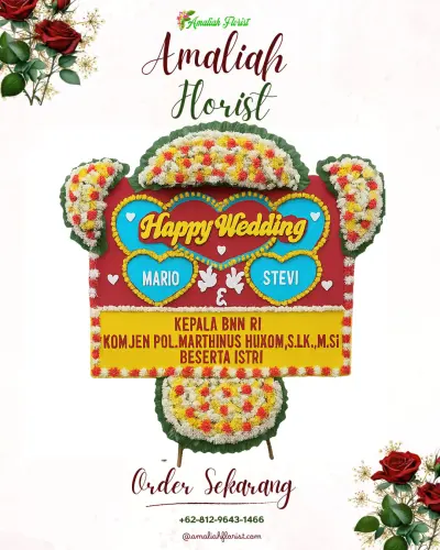 Karangan Papan Bunga Pernikahan di Sendangguwo
